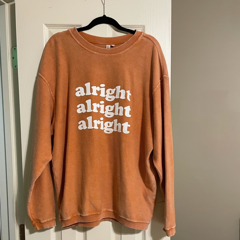 Burnt Orange corded crew